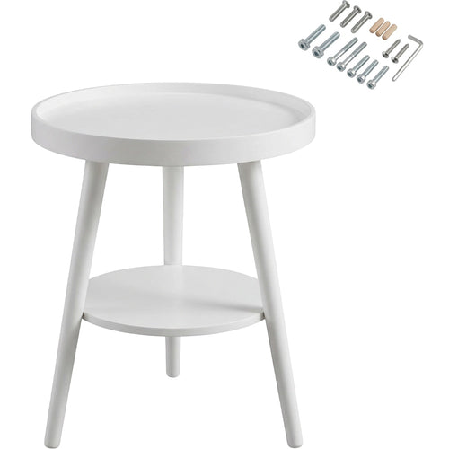Hjvmn Round Three Leg Bedside Tray Table Warm Clay - Product view